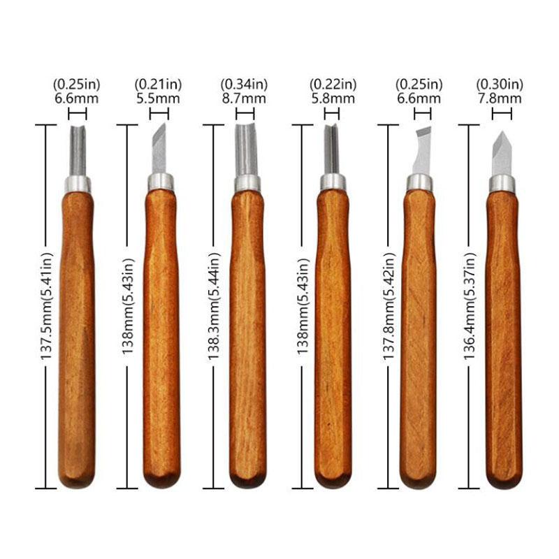 Wood Carving Chisel Knife Tools Woodworking Graver Set Carbon Steel Wood Carving Tools Engraving Knife Kit Hand Tools 12pcs