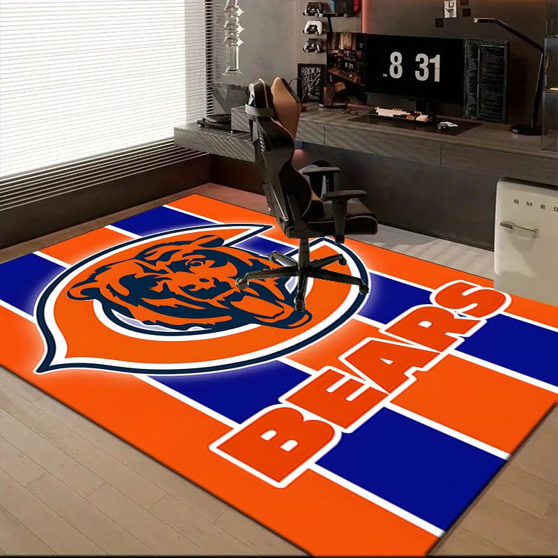 Chicago Bears Logo Rug Game Carpet, Floor Mat for Bedroom Living Room Entryway Rug, Home Decor Idea Gift for Christmas birthday