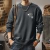 Хлопковый свитшот мужской осенне-зимний модный с круглым вырезом модный брендовый с принтом с длинными рукавами свободный базовый повседневный топ универсальный