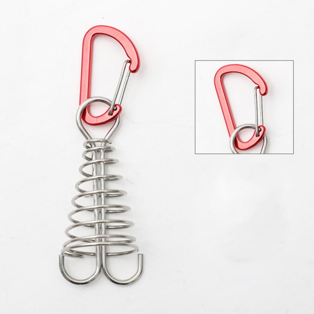 Deck Pegs with Spirng Buckle Retractable Spring Aluminium Alloy Wind Rope Outdoor Stak
