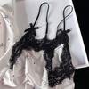 1011 New Ice Silk Lace Suspender Pajamas Women's Spring and Summer Thin Sexy Back Loungewear Set Breathable and Comfortable
