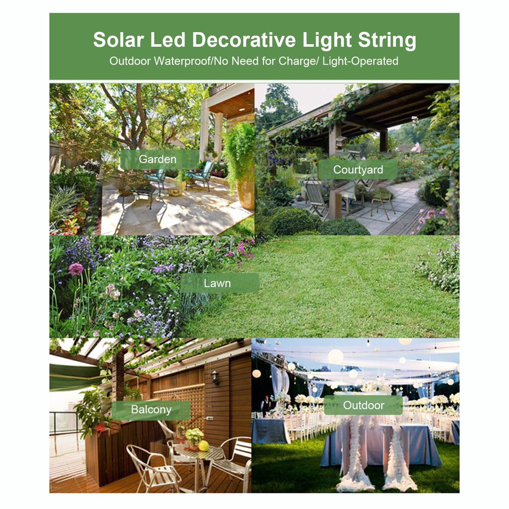 Solar String Lights Christmas Party Garden Outdoor Waterproof Lawn Lighting Decoration Led Flower