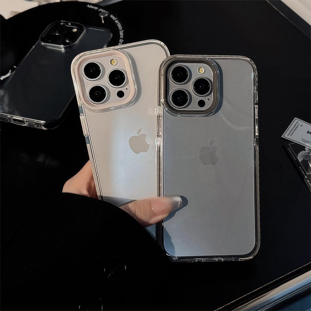 Прозрачный чехол для iPhone 17, цветной, с премиальным видом, для модели 16 Promax, с защитной рамкой 13 мм, из мягкого силикона 15 мм