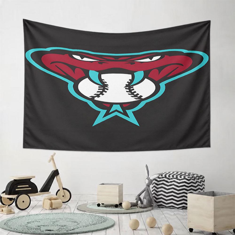 Snake and Baseball Graphic Design Pattern Wall Hanging Tapestry Decorative Tapestry Home Decor for Bedroom and Living Room