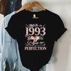 Vintage Tees Made In 1993 30 Years of Perfection 30th Birthday T Shirts for Women Floral Graphic Tops Summer Y2k Clothes Female