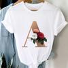 Woman Tshirts 26 Letter Customization T-Shirt Ladies Fashion Top Female Tees Casual T Shirt Summer Short Sleeve Femme