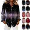 Women's Shirt With Floral Print Buttons, Long Sleeved Casual Regular Shirt Blouses Casual Plus Size Basic Tops