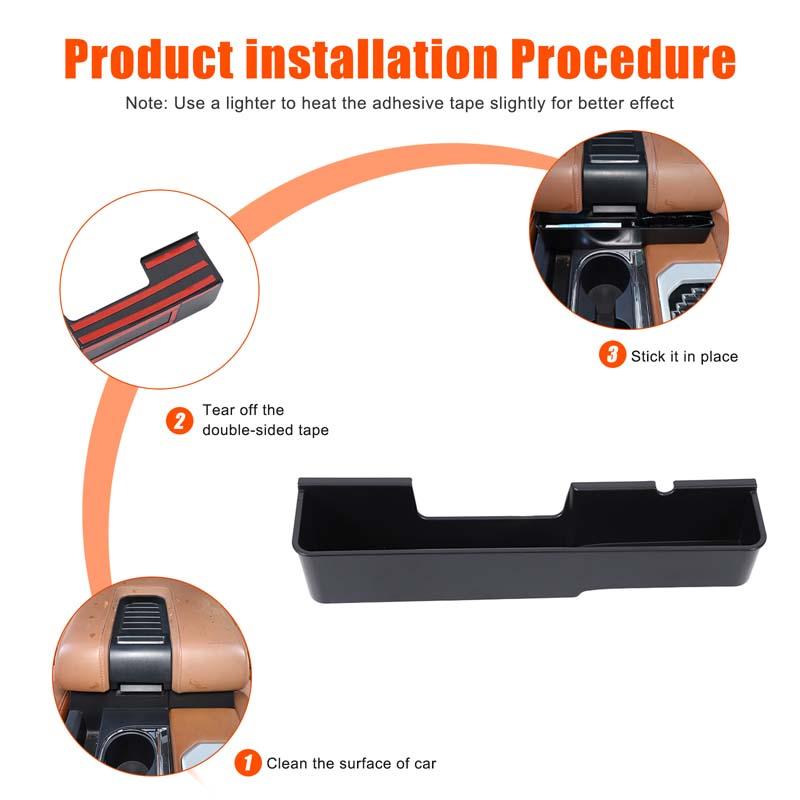 For 2014-2021 Toyota Tundra Car Center Console Front Armrest Storage Box Water Cup Holder Organizer Tray Insert Accessories