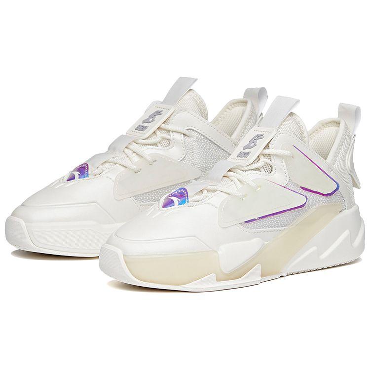 Anta Кроссовки Lifestyle Series G6 Tang с нескользящей подошвой, износостойкие, женские, цвет слоновой кости и белого цвета 122118086-1