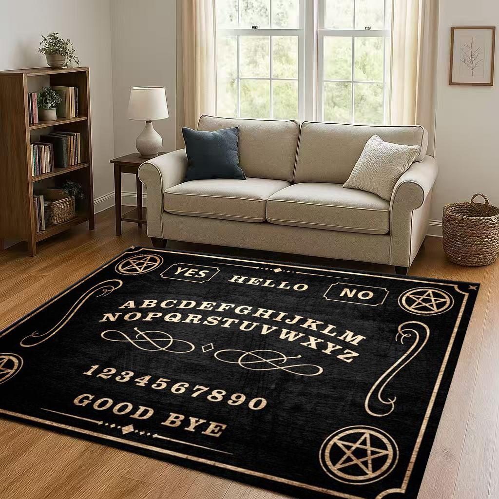 HD Retro Witch Spirit Ouija Board Art Living Room Non-Slip Area Rug Carpet for Bedroom Kids Playroom Sofa,Home Decor Doormat