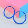 Trend Smooth Hoop Earrings for Women Pink Blue Black Red Korean Sweet Purple Loop Earings 925 Silver Needle
