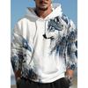 Wolf Graphic Men's 3D Print Pullover Streetwear Hoodies Dark Green Long Sleeve Hooded Spring & Fall Designer