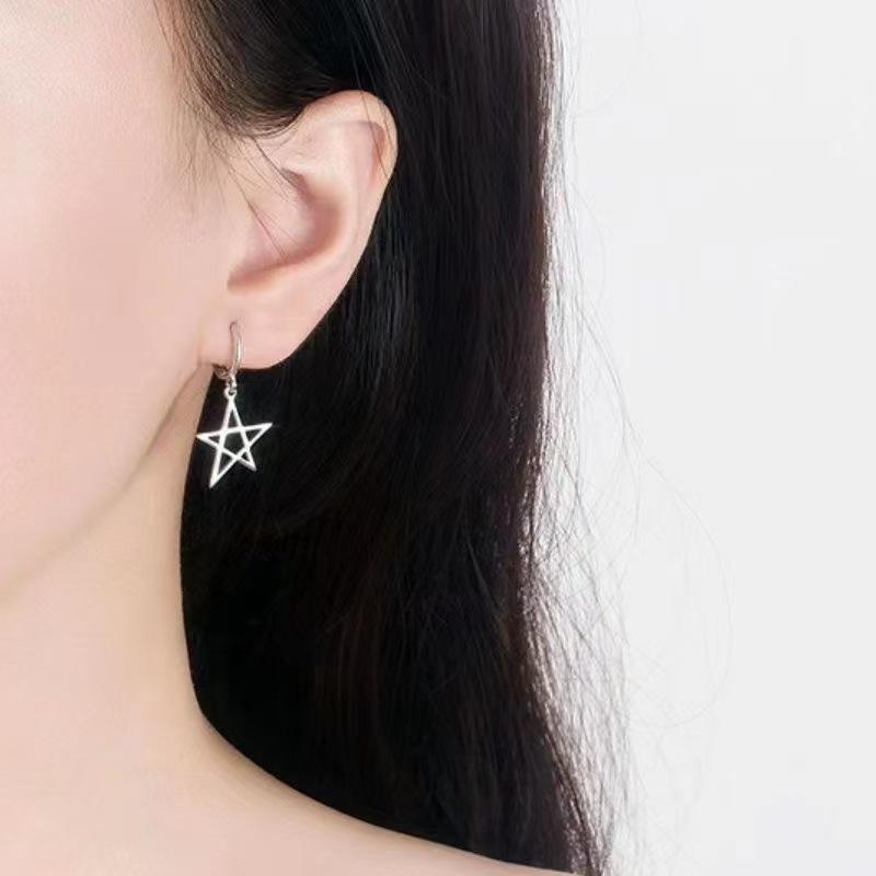 Элегантные серебряные серьги-кисточки со звездой для женщин - Модный и уникальный полый дизайн