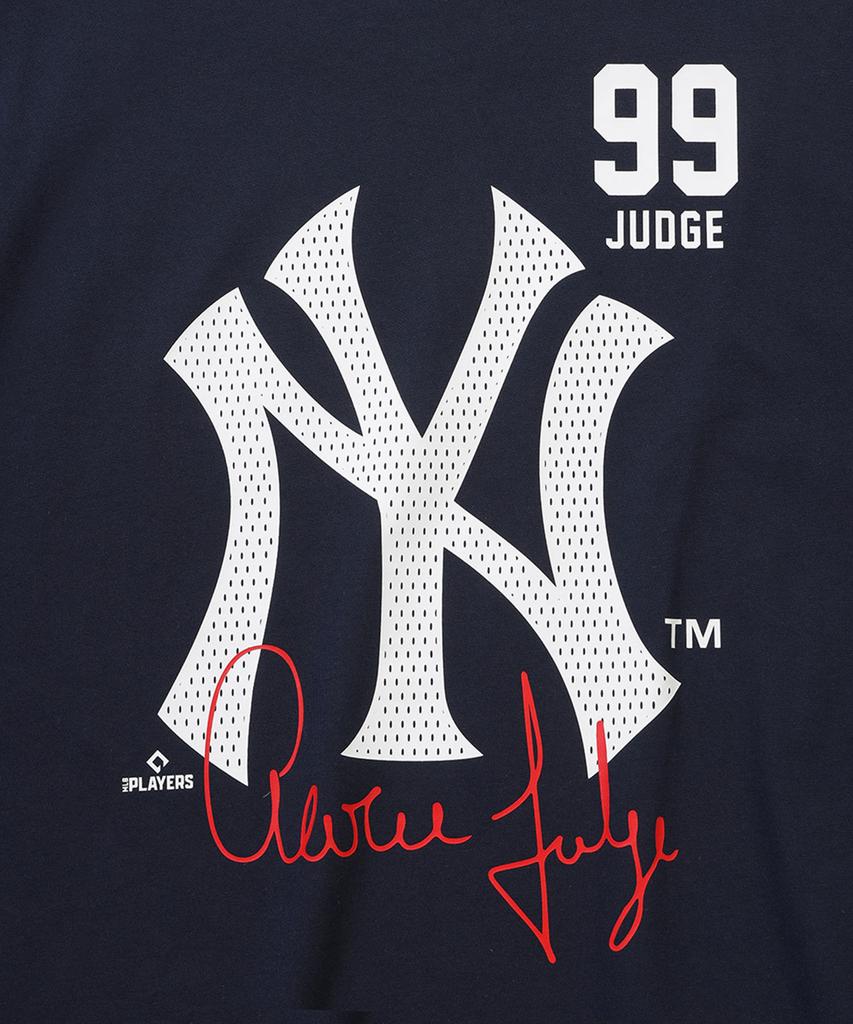 New Era Футболка с автографом игрока MLB New York Yankees Командный темно-синий