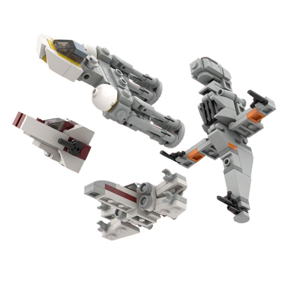 Gobricks Moc Космос Микро Истребители Повстанцев Строительные Блоки Кирпичики Креативные Военные Истребитель Y-Wing Детские Игрушки Подарок