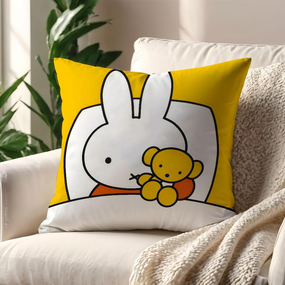 Kawaii MMiffy cushion cover For Pillow Printing Sofa Decoration Home Car Room Coffee Shop Office Nordic Simplicity