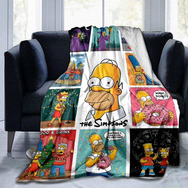 1Pc Simpsons Family Adventures Blanket Soft And Comfortable Casual Warm Camping Travel Christmas Halloween Gift M921871