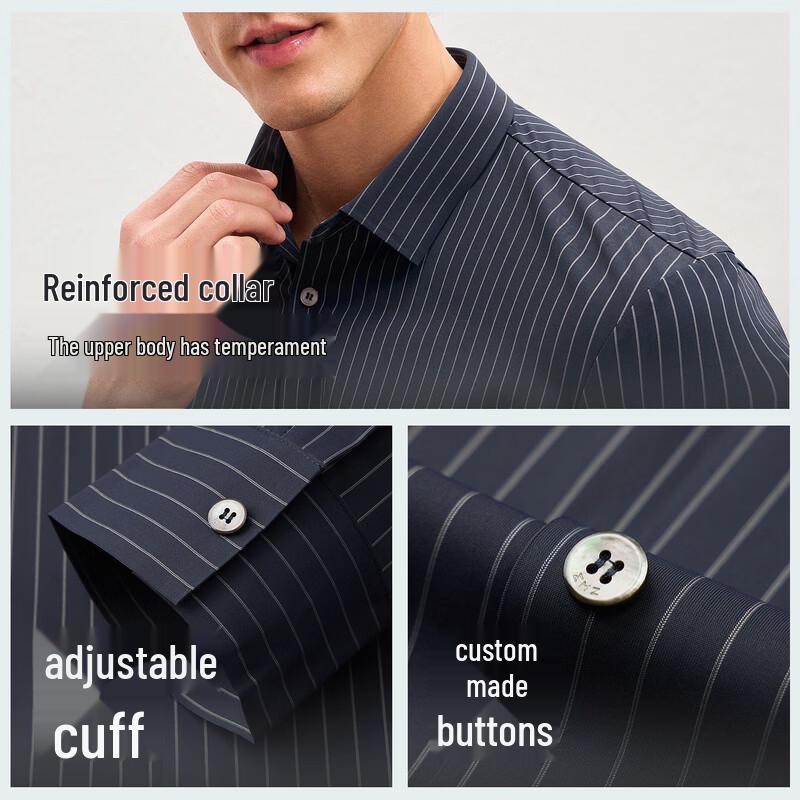 Мужская рубашка EMZ в стиле business casual с длинным рукавом
