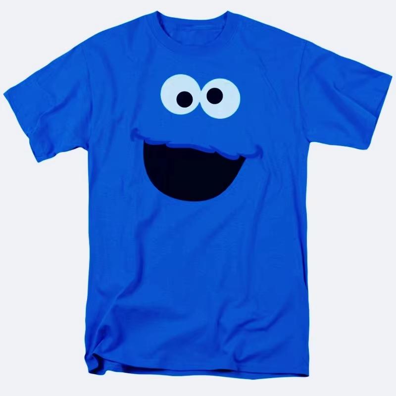 Elmo Oscar Big Bird Biscuit Monster Cute Cartoon Character La Tail Sesame Street Unisexs And Unisexs Springsummer Tshirts