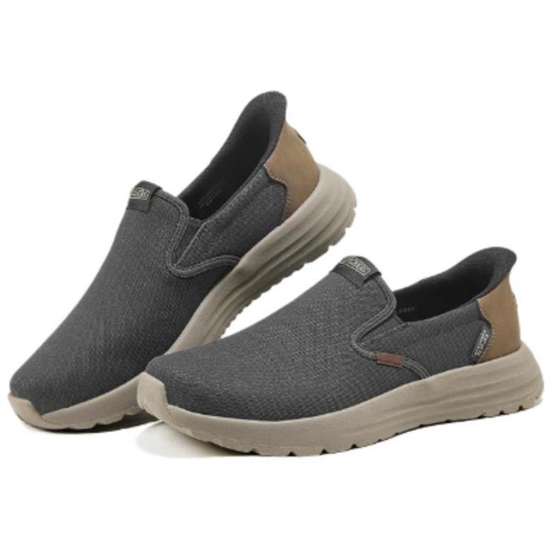 Skechers Слипоны Мужские Низкие Повседневная Обувь Черный 205370-BLK