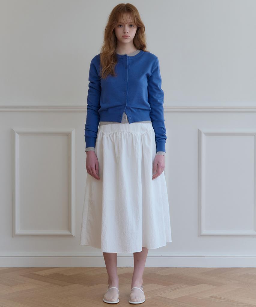 Plack Woman Cloudy Volume Skirt White