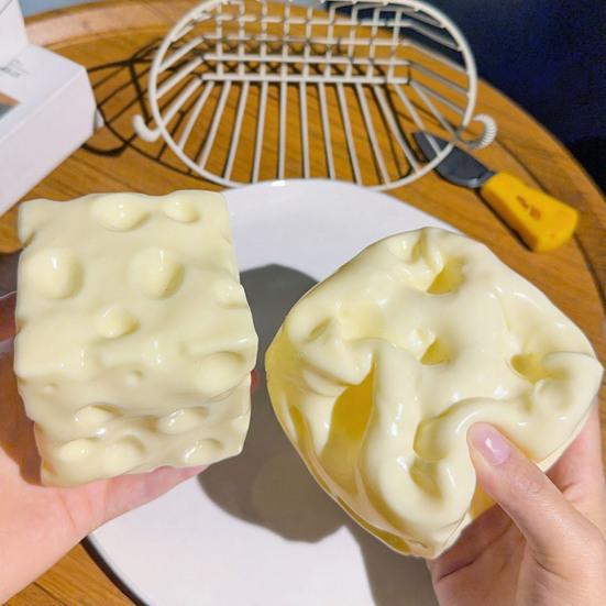 1/2 шт. Розовый сырный сквиш-игрушка Снятие стресса Желтый сырный кубик Игрушка-антистресс Расслабление Искусственный сырный кубик Сенсорная игрушка
