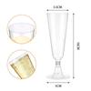 25pcs Disposable Wine Cups Plastic Champagne Flutes Sparkling Champagne Bar Cups Weddings Home Party Cocktail Red Wine Goblet