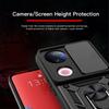 KEYSION Shockproof Armor Case for VIVO V50 5G Slide Camera Lens Protection Metal Ring Stand Phone Back Cover for VIVO V50 5G
