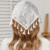White Wrap Scarf Openwork Head Scarf Sweet Lace Triangle Hair Head