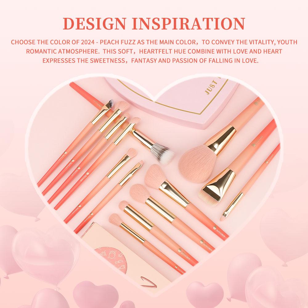 DUcare Набор кистей для макияжа, 14 шт., синтетическая пудра премиум-класса, тональная основа, контурные румяна, консилер, подводка для растушевки теней, набор кистей для макияжа