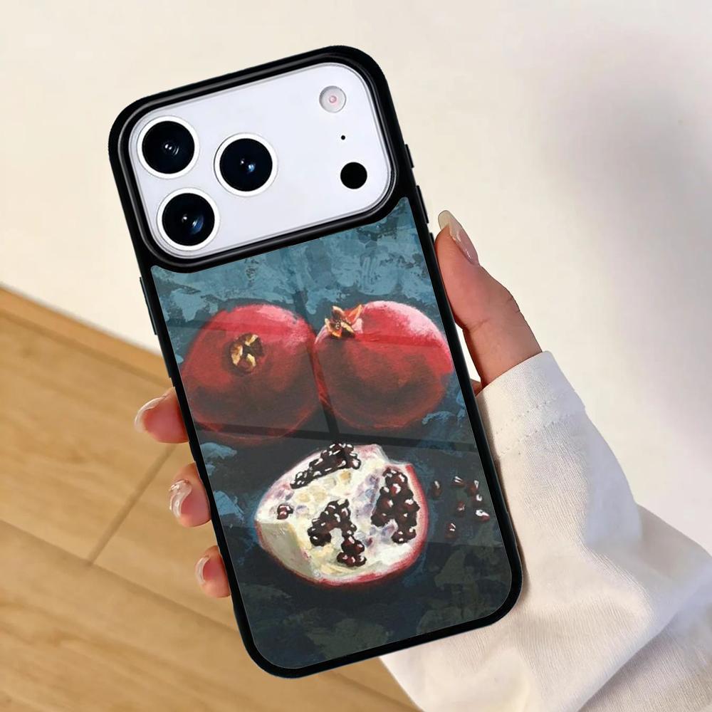 Чехол для телефона с тропическим узором граната для Apple iPhone 17 air 16 Pro Max 15 Pro Max 14 13 12 11 Mini Задняя крышка
