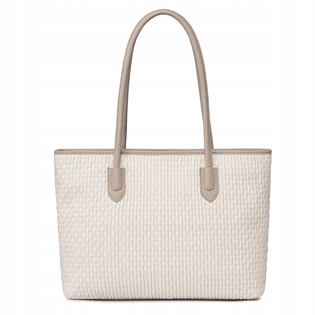 Women' Shopper Bag White Shoulder Bag 17.9 Fashionable, Roomy, Stylish With Zipper For Women. Chantria Cb800 White
