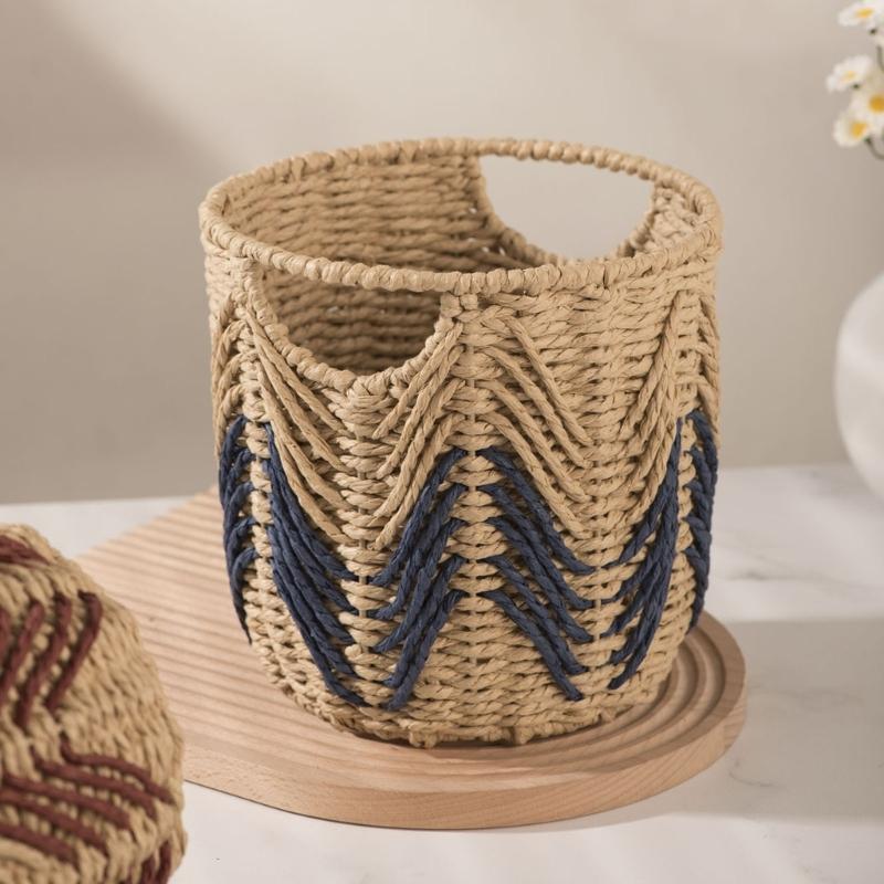 Плетеная корзина для хранения Rustics Rattan Inspire с прочной железной конструкцией, многоцелевая, для дома, декора, органайзеры