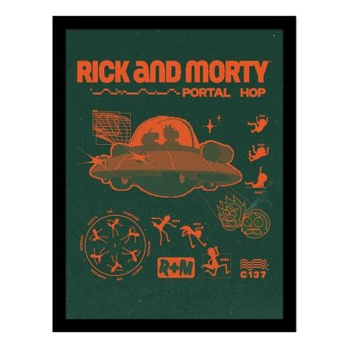 Rick And Morty Portal Hop Framed Print
