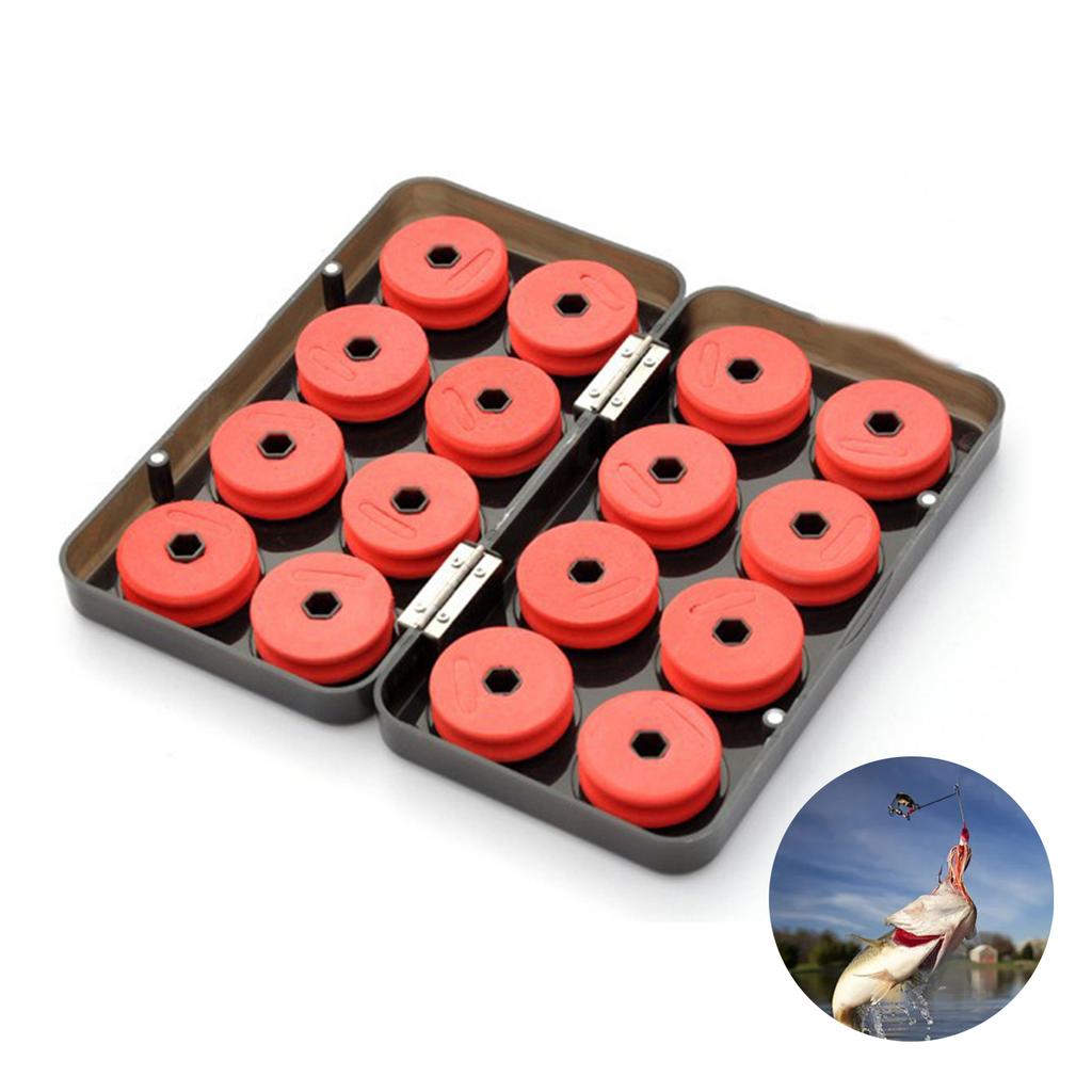 Fishing Line Spool Box 16 Reels Red 8 Reels Transparent Fishing Organizer Tackle Storage