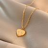 Подвеска в виде сердца из нержавеющей стали для женщин, винтажное простое ювелирное изделие из циркония, золотая цепочка для ключицы