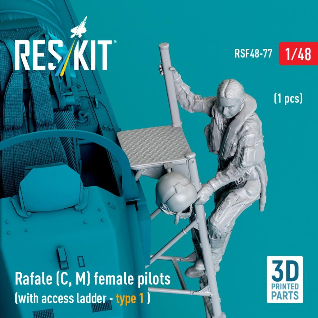 Reskit Rafale Female Pilot Ladder Type 1 Resin Kit 1/48 C/M w/Boarding RSKF48-0077 (person)