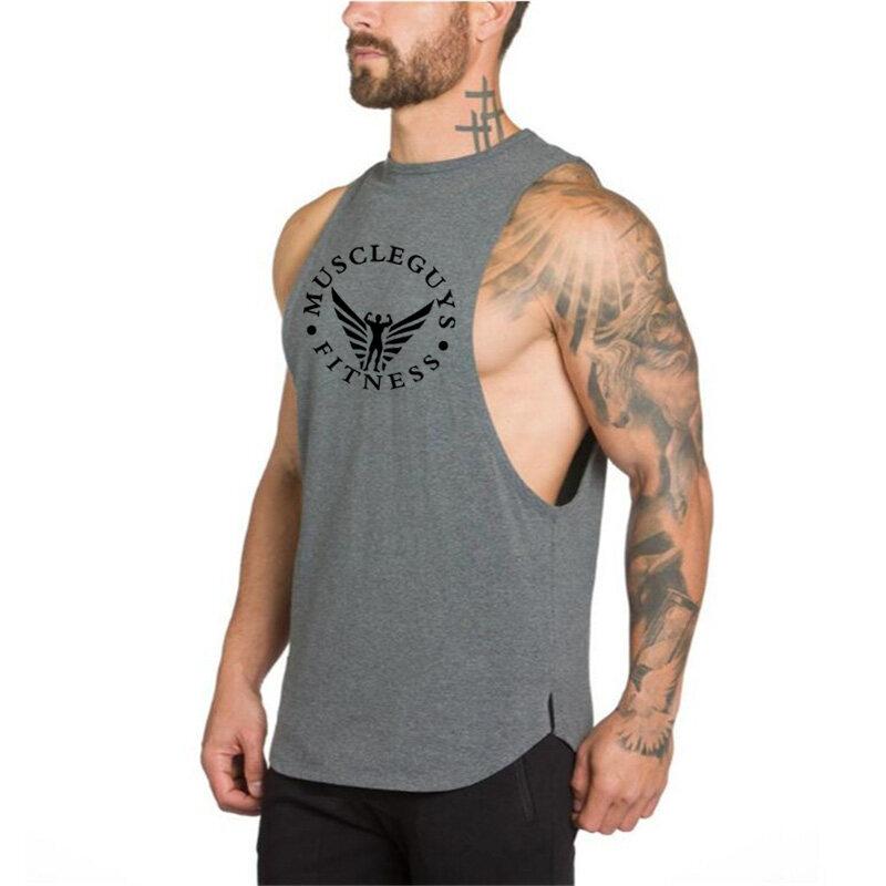 Muscleguys брендовая спортивная одежда для фитнеса, мужская майка, хлопковые топы-стрингеры для бодибилдинга, мужские майки для тренировок, футболка без рукавов
