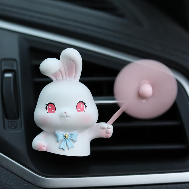 Car Air Freshener Clips Cute Animal Rotating Windmill Perfume Diffuser Air Conditioner Vent Decorations Car Interior Accessories