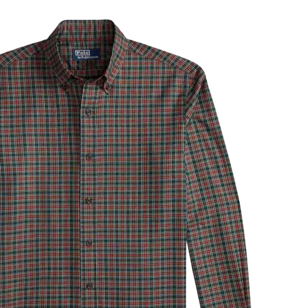 Polo Ralph Lauren SS26 Рубашка с клетчатым воротником и длинным рукавом Классическая версия Мужские рубашки 710979631-001
