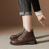 Fall Women New Design Handmade   Ankle Length Boots Genuine Cow Leather Shoes for Female
