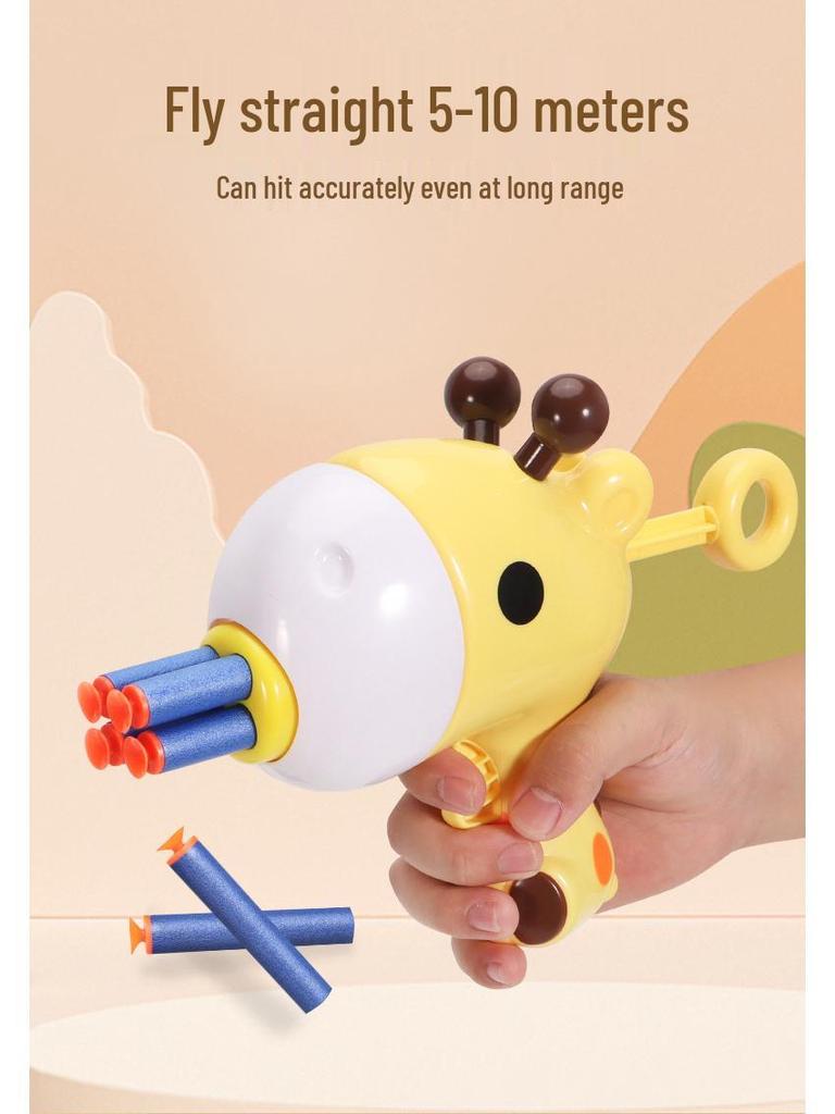 Children's Safe Suction Cup Toy Gun - Giraffe Model with Soft Bullets