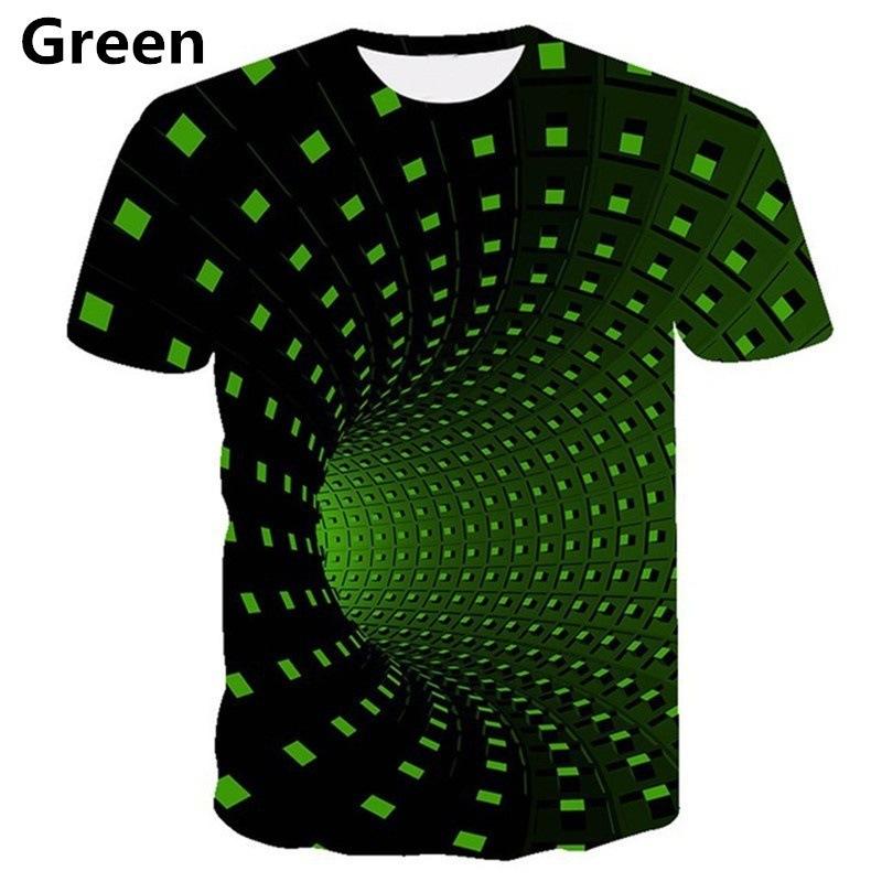Abstract Art Color Vortex Grid 3D Men's Printed Short Sleeved T-shirt