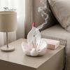 Office Stress Relief Lotus Backflow Incense Burner Holder, Resin Cone Diffuser, Desktop Spiritual Home Decor Aromatherapy Holder for Yoga Meditation