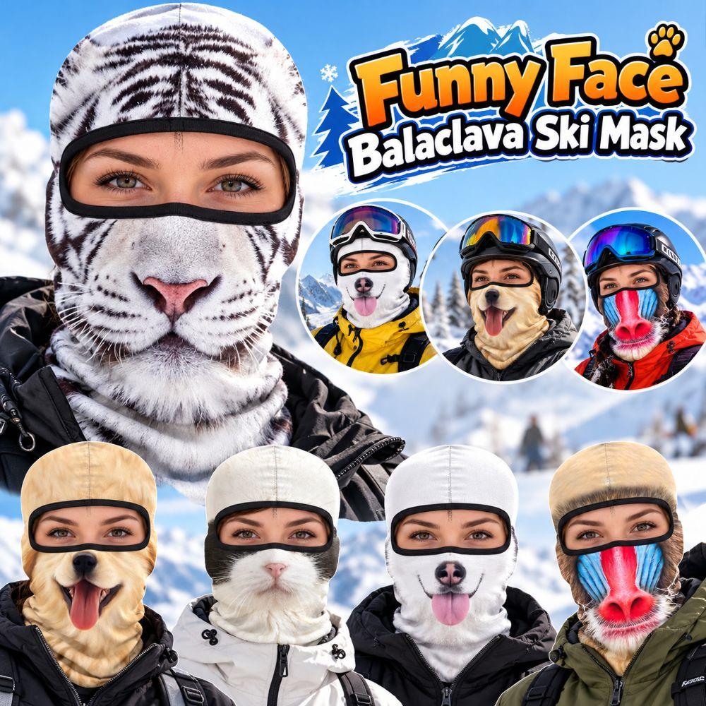 Breathable Eye Hole Balaclava Face Mask 3D Printed Animal Pattern Ski Mask Hood For Men Woman