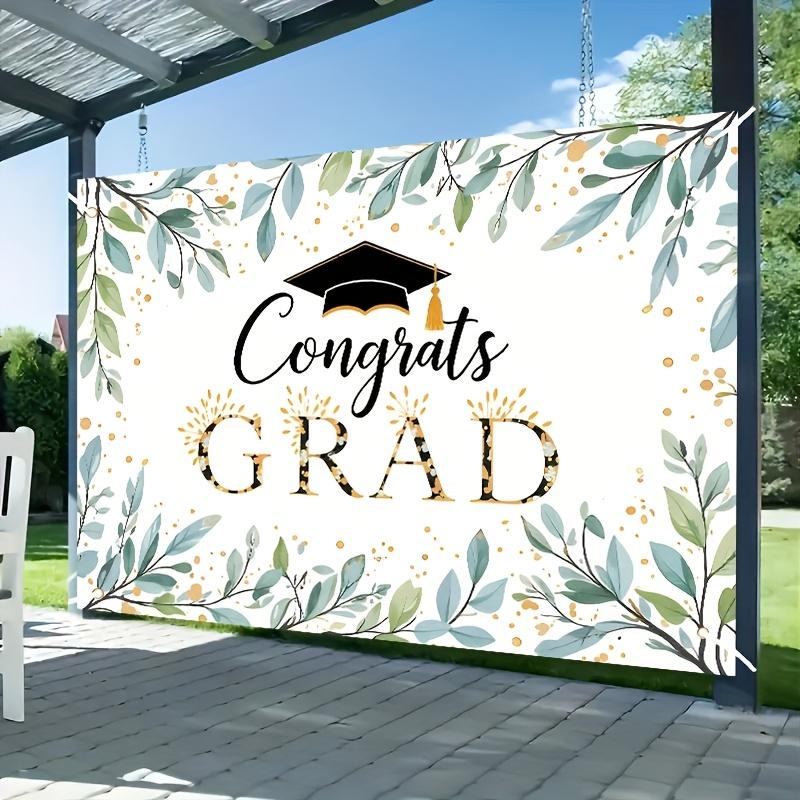 1 graduation banner - made of polyester material, with the design of "Congratulations on Graduation" on it