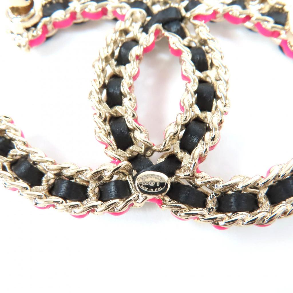 Pristine CHANEL Brooch COCO Mark gold black pink Women B23B Used