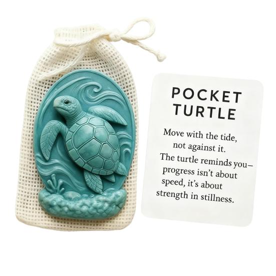 Animal Pocket Hug with Positive Card Emotional Support Love Heart Wolf Turtle Owl Rabbit Crow Pocket Token Decoration Inspirational Encouragement Gift