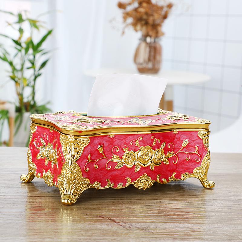 Золотистый большой держатель для салфеток - креативная настольная пластиковая бумажная коробка для дома