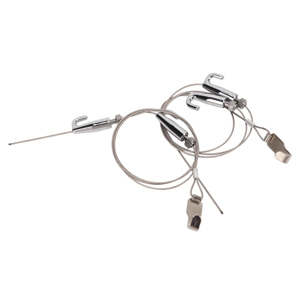 2pcs Picture Rail Hanging System Professional Adjustable Picture Hanging Wire Kit for Exhibition